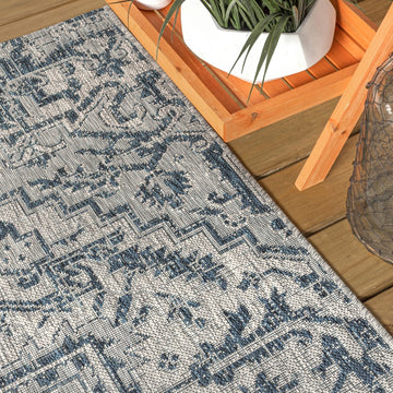 Estrella Bohemian Medallion Textured Weave Indoor/outdoor Octagon Rug